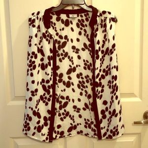 Black and White spotted Worthington top